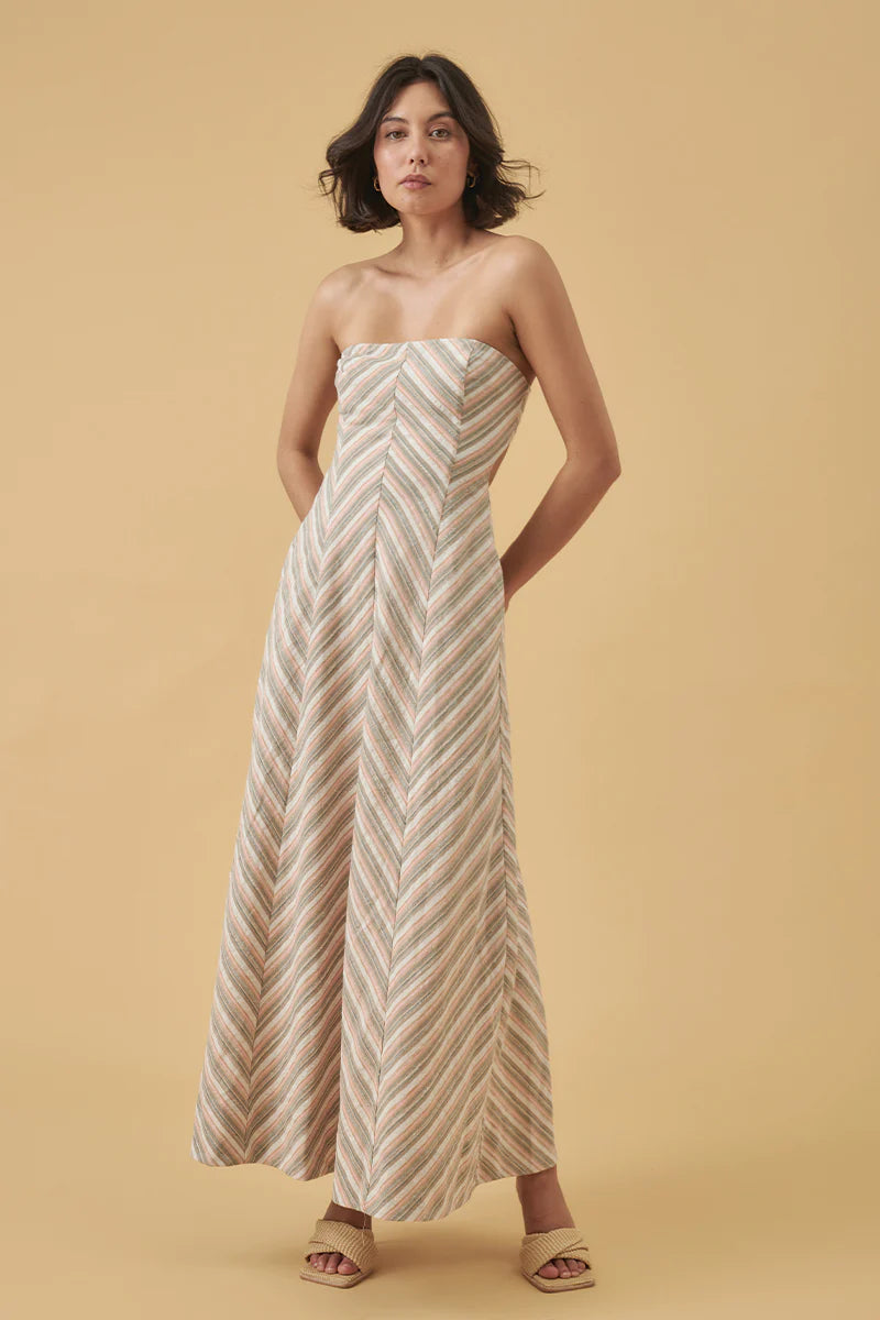 Euphoria Strapless Dress // Chevron Stripe