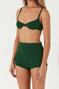 Pine Cord Towelling Balconette Bra Cup