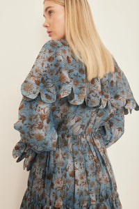 Alyssa Cape Dress // Blue Floral