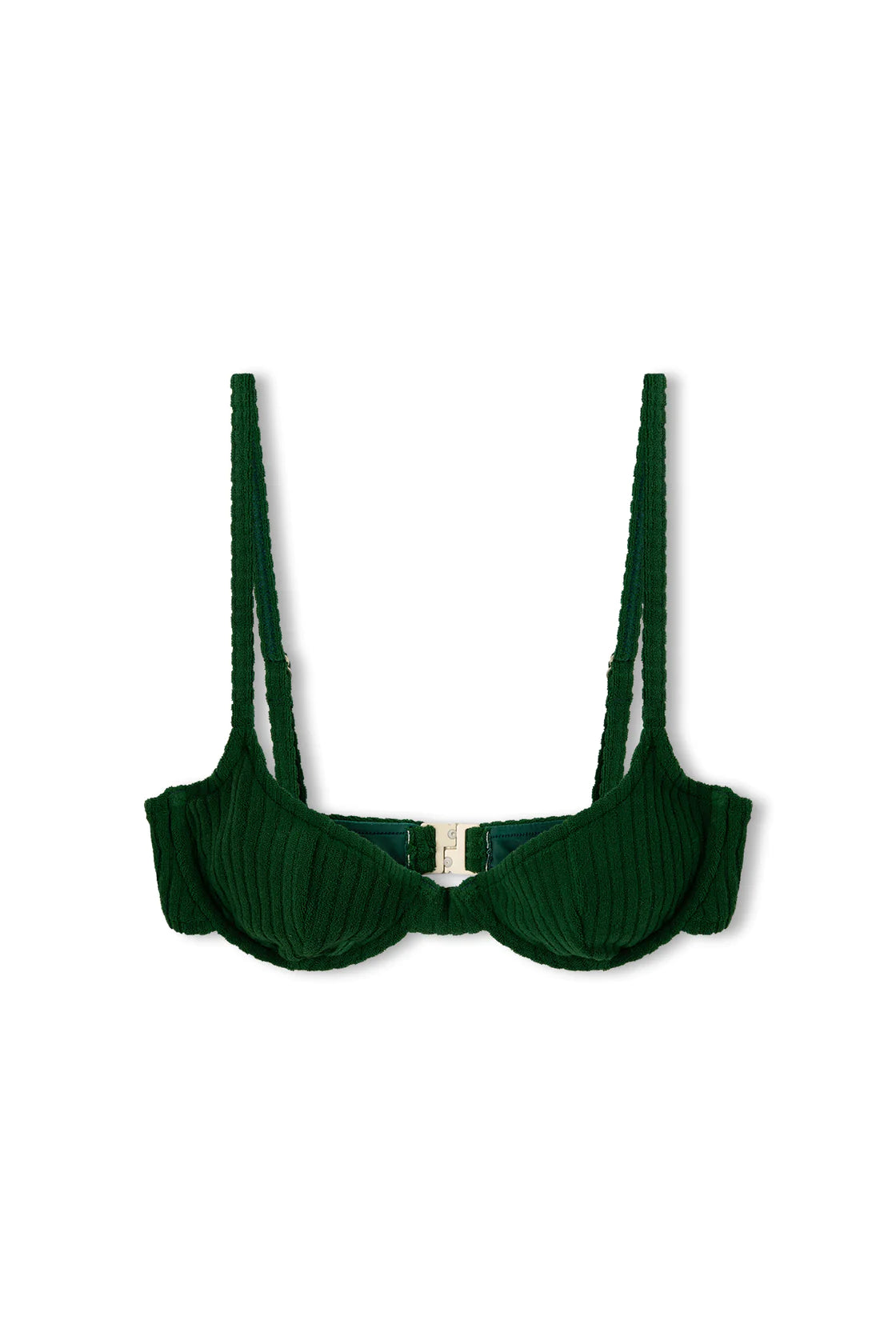 Pine Cord Towelling Balconette Bra Cup