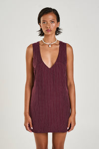 V-Neck Shift Dress // Kina Pinstripe