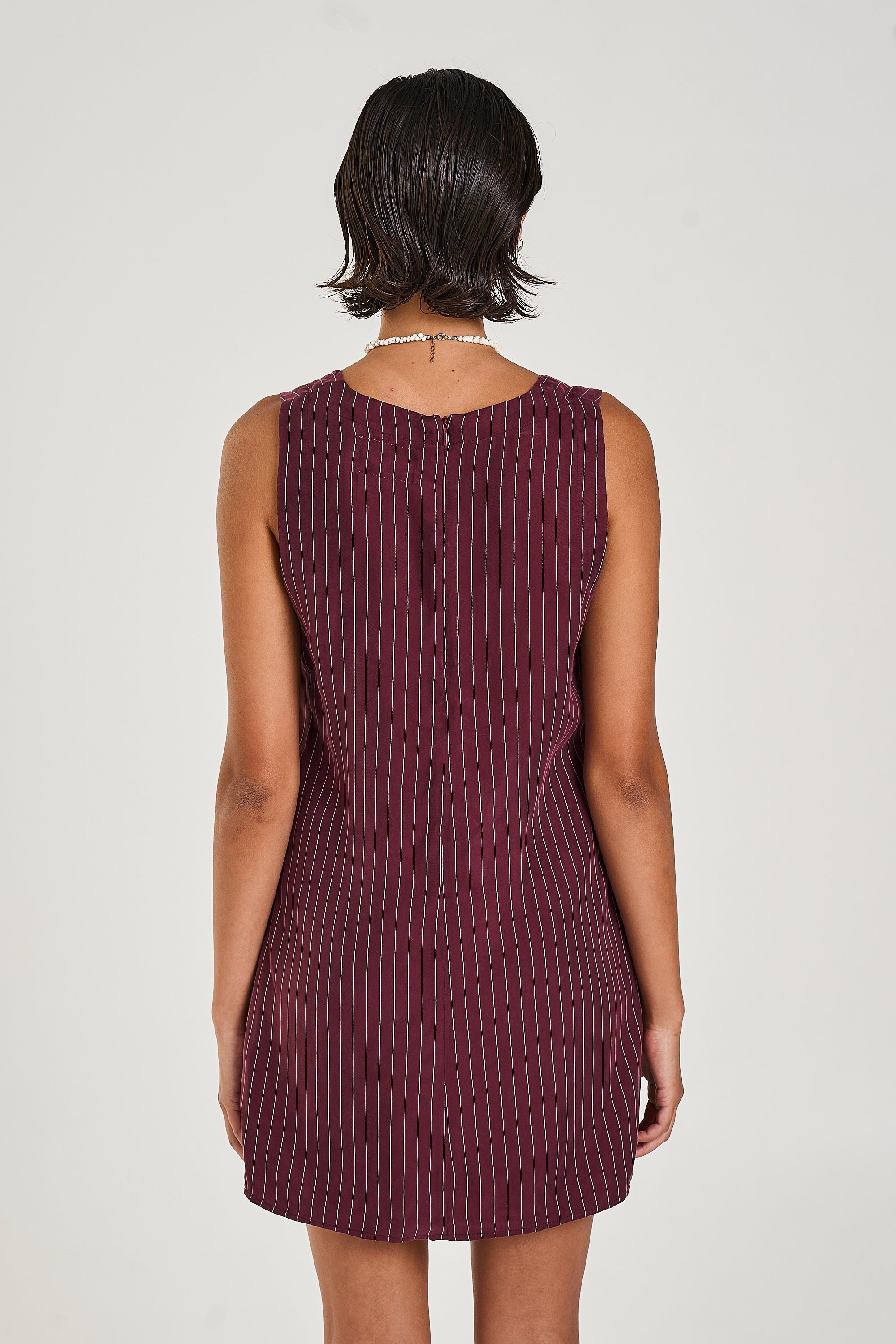V-Neck Shift Dress // Kina Pinstripe