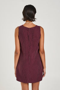 V-Neck Shift Dress // Kina Pinstripe