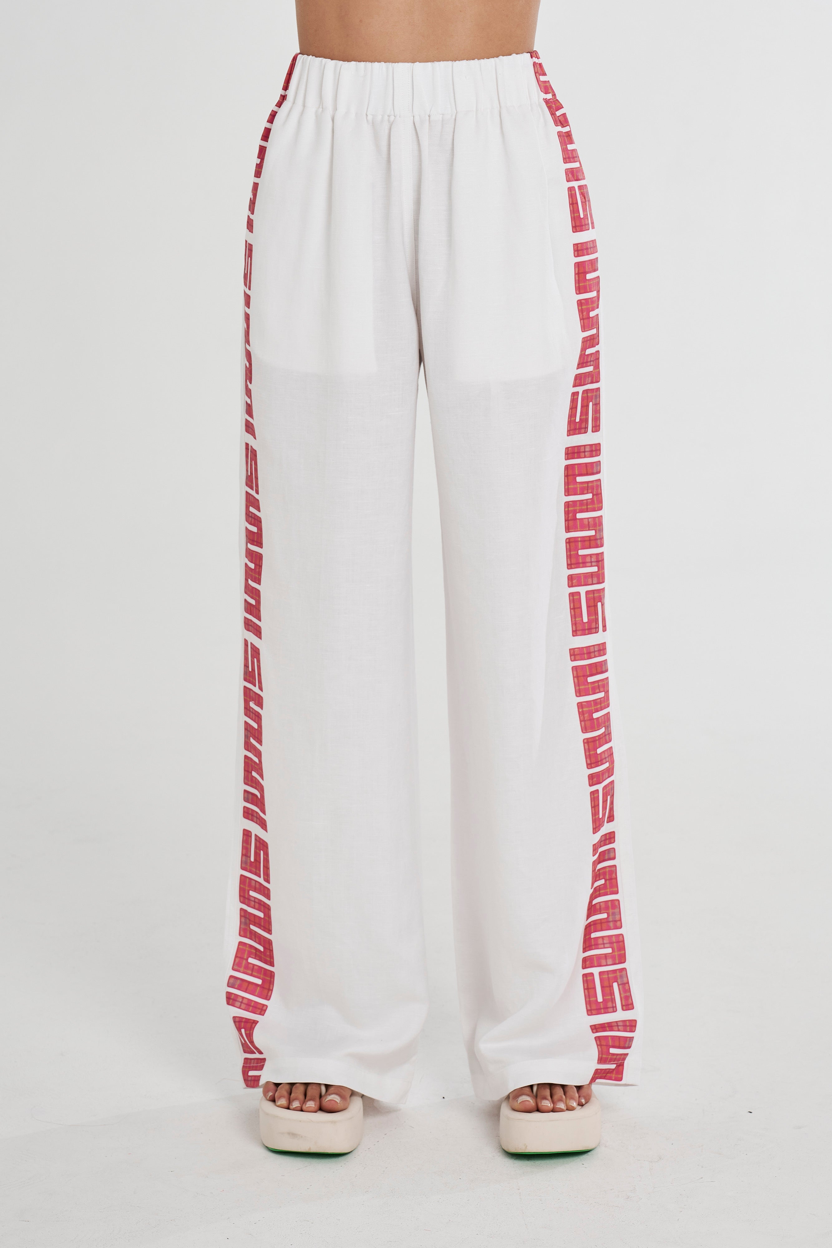Sig Linen Pants // Neon Plaid