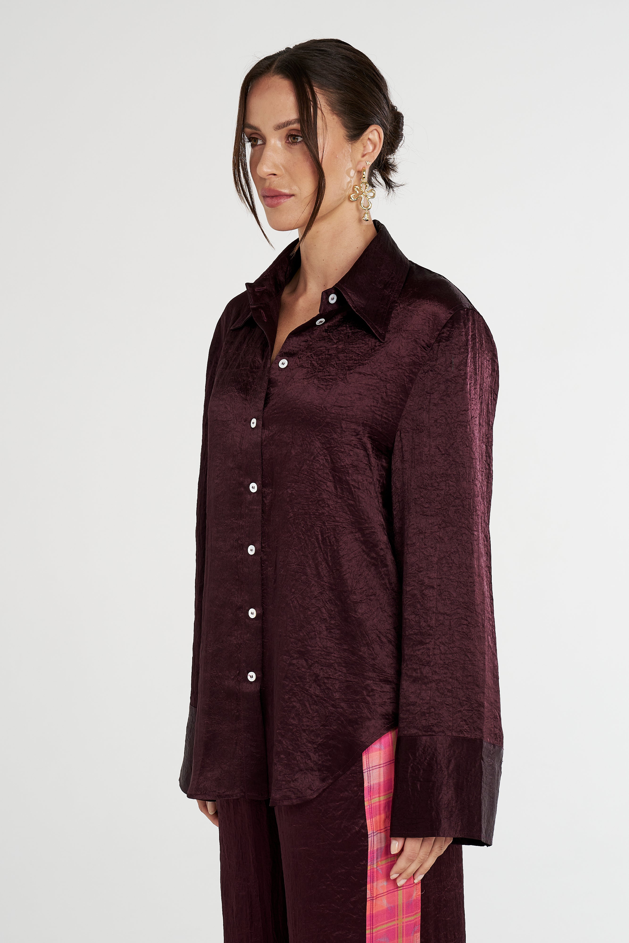 Cuff Shirt // Plum
