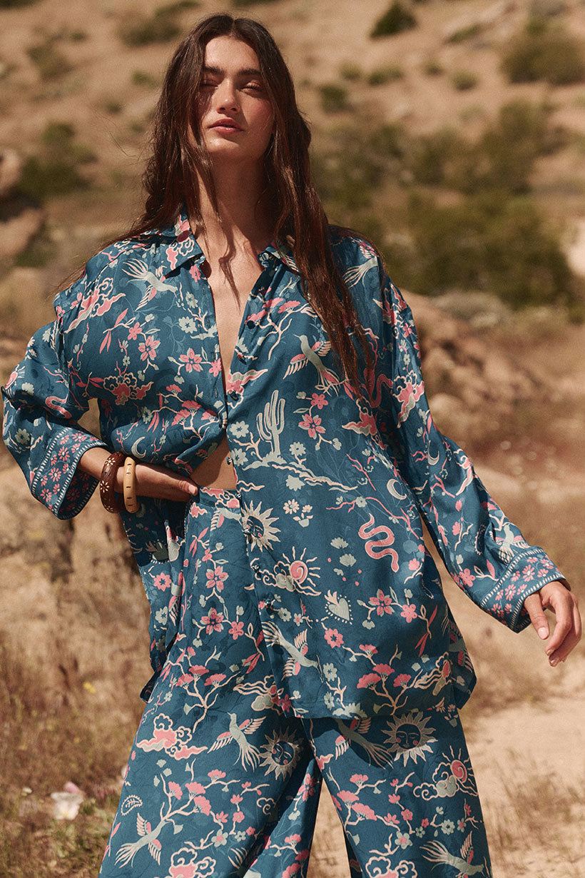 Desert Bandita Shirt // Cobalt