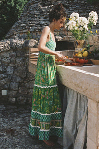 Flora Strappy Maxi Dress // Citrus Crush