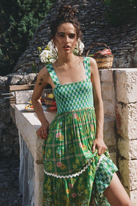 Flora Strappy Maxi Dress // Citrus Crush