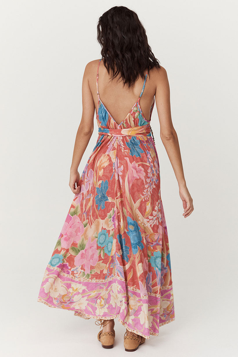 Painters Garden Strappy Maxi Dress // Crimson