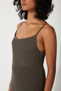 Charcoal Cotton Crochet Dress