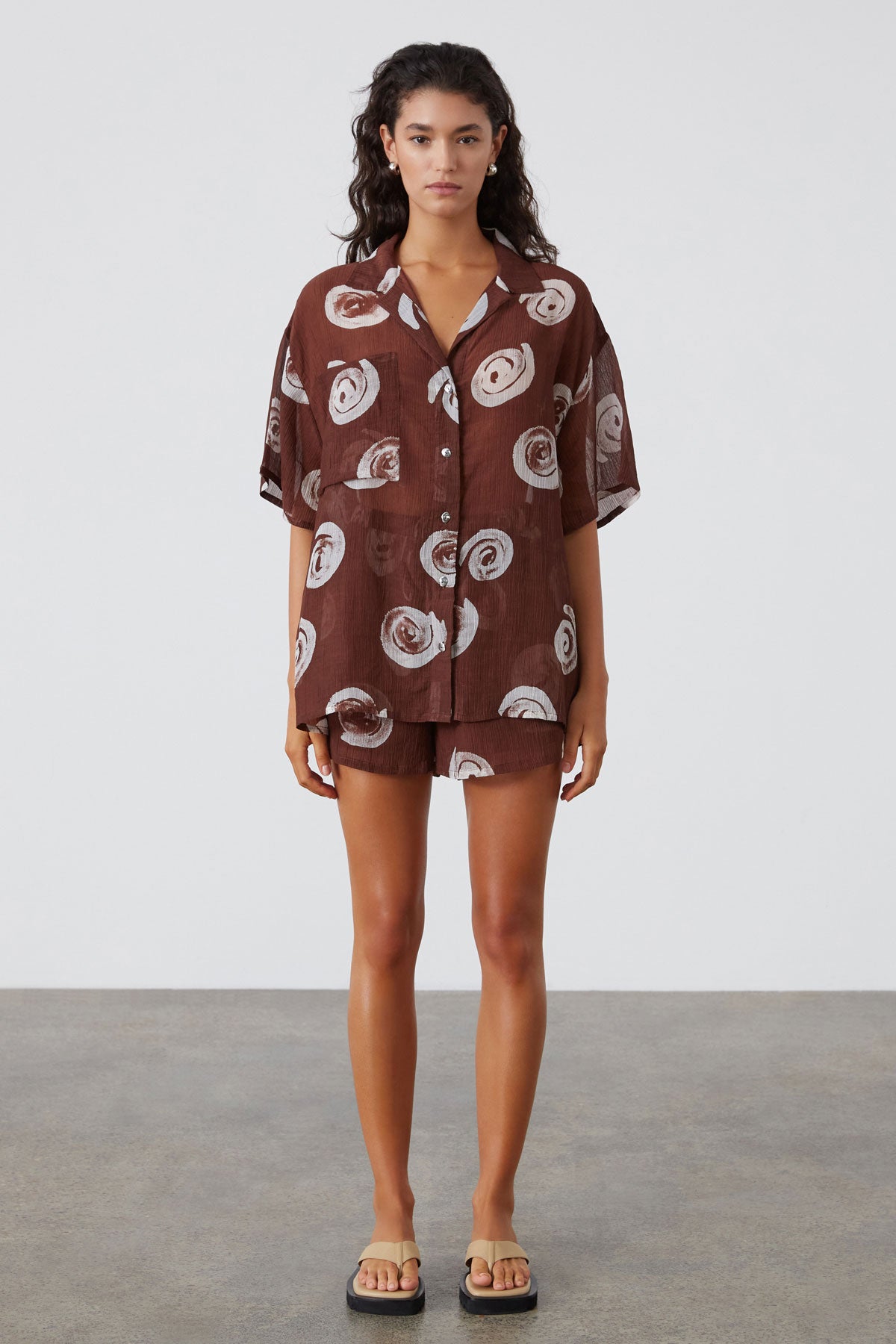 Cocoa Swirl Sheer Textured  Short