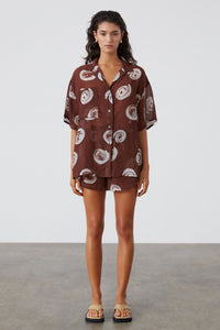 Cocoa Swirl Sheer Textured  Short