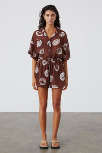 Cocoa Swirl Sheer Textured  Short