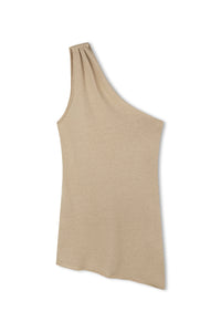 Camel Linen Blend Knit Top