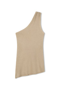 Camel Linen Blend Knit Top