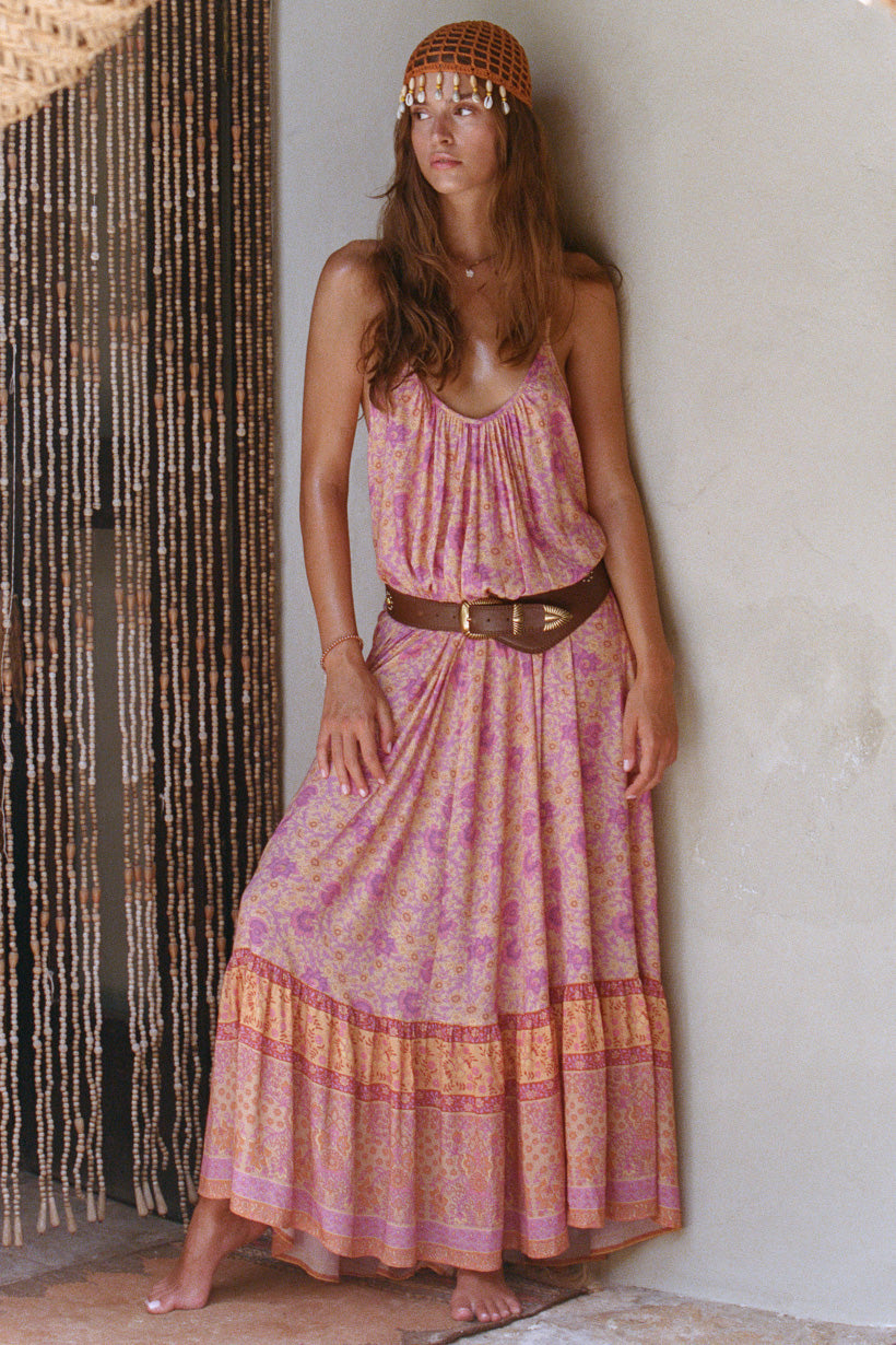 Village Strappy Maxi Dress // Sunrise