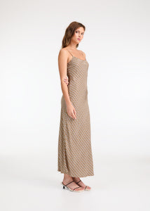 Wessex Slip Dress // ROAME. Monogram Print