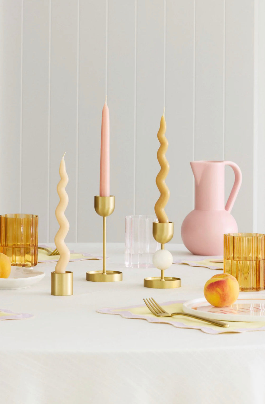 Twinkling Taper Candle Set in Marshmallow