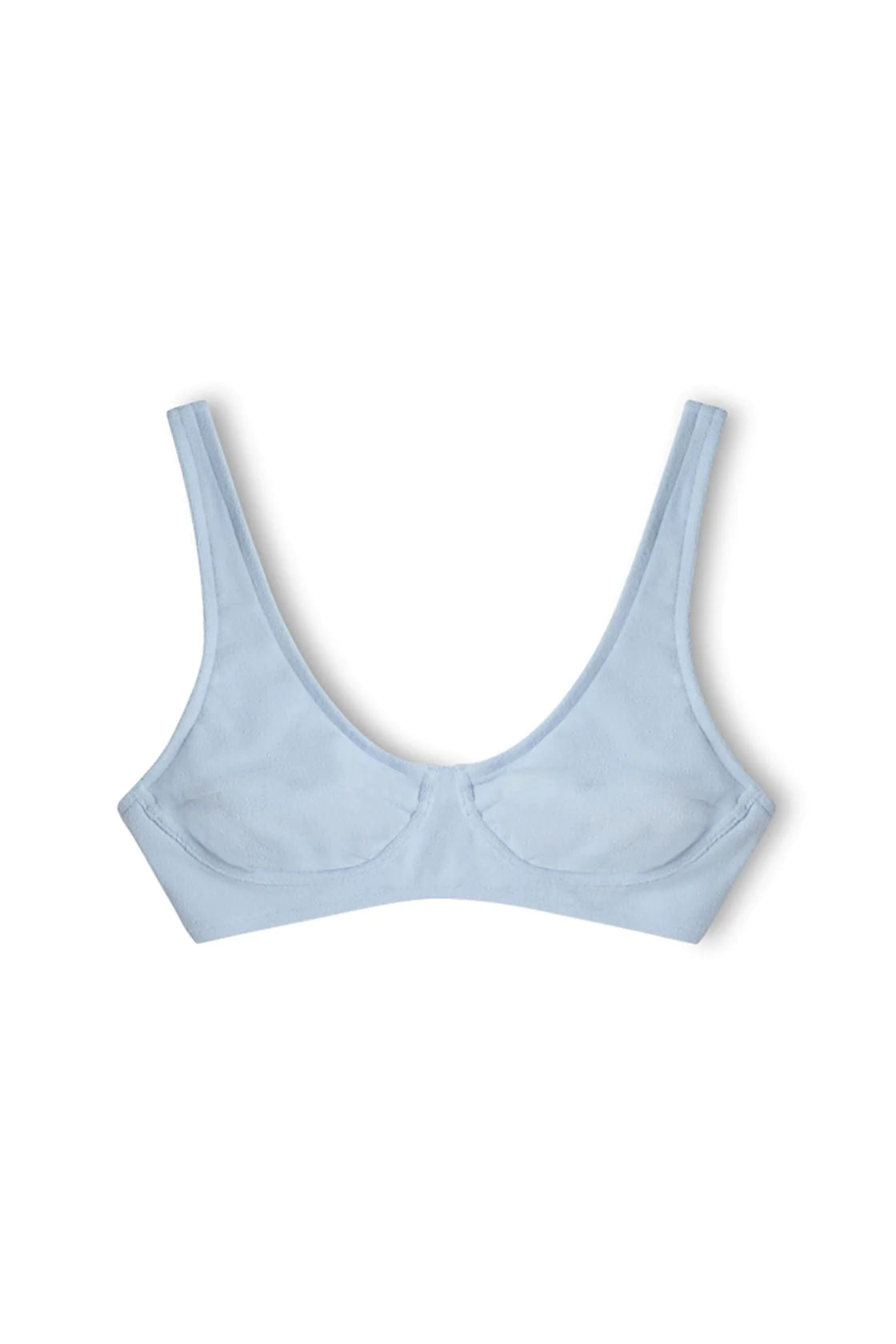 Cool Blue Towelling Waisted Bra Cup