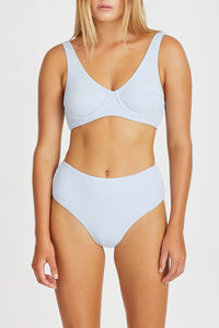 Cool Blue Towelling Waisted Bra Cup