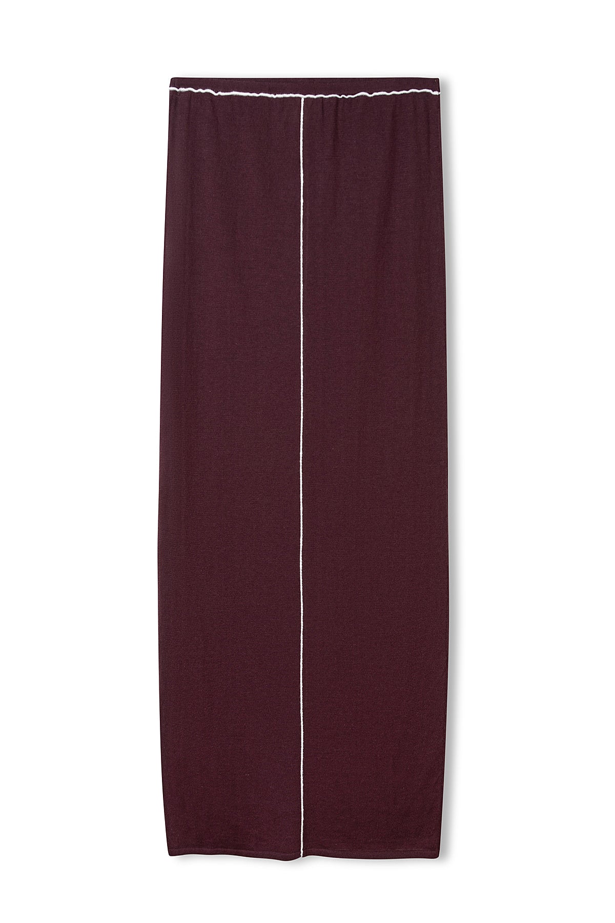 Plum Sheer Contrast Knit Skirt
