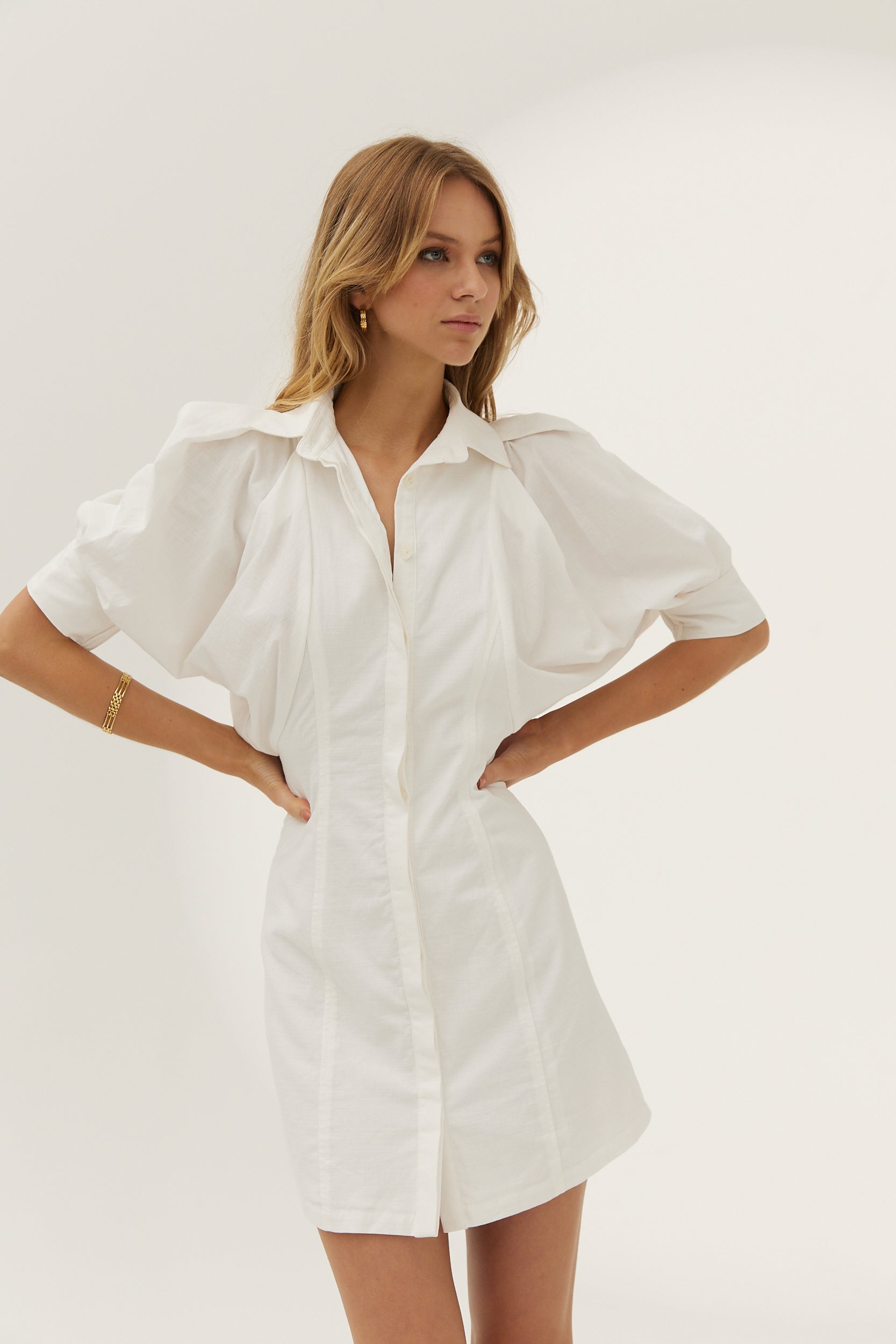 Hush Shirt Dress - White