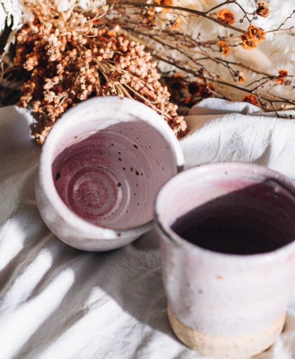 Pink and white Swirl vessel