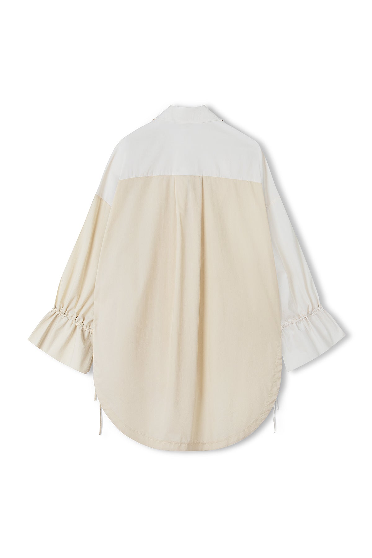 Stone Two-Tone Cotton Blend Drawcord Shirt